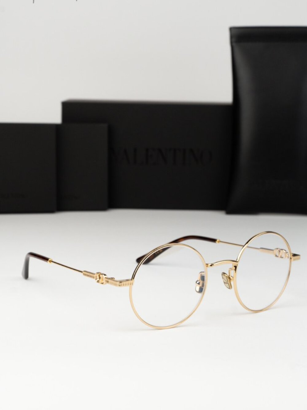 Valentino Women Eyeglasses Gold Transparent Round VLX-173 D NEW AUTHENTIC